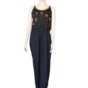 Styleworks Vintage 80s Disco Geometric Sequin Jumpsuit